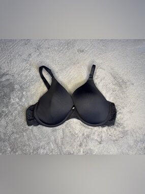 Dkny Black Smooth T-Shirt Bra with Lace Sides